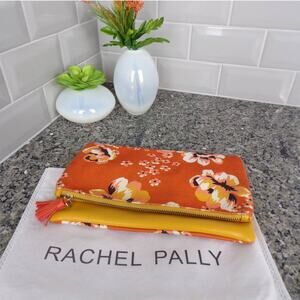 Rachel Pally Orange Zahara Reversible Floral Print Clutch